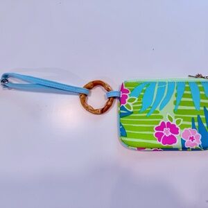 Lilly Pulitzer Tropical Floral Wind chime Wristlet with Bamboo Accent 🌺 🍃